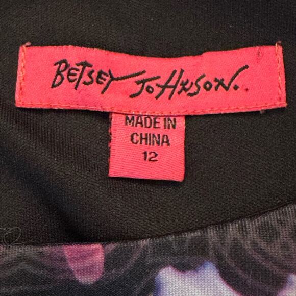 Betsey Johnson Scuba Stretch Floral Sheath Dress Size 12 - Picture 5 of 11